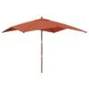 VIDAXL Parasol De Jardin Avec Mât En Bois Terre Cuite 300x300x273 Cm -Promos Le Jardin Vivant Magasin 645801d819a521.32617247
