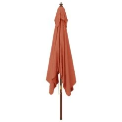 VIDAXL Parasol De Jardin Avec Mât En Bois Terre Cuite 300x300x273 Cm -Promos Le Jardin Vivant Magasin 645801d81ea947.73436921
