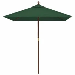 VIDAXL Parasol De Jardin Avec Mât En Bois Vert 198x198x231 Cm -Promos Le Jardin Vivant Magasin 645801dccc0016.65934018