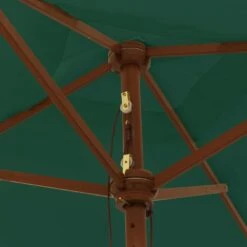 VIDAXL Parasol De Jardin Avec Mât En Bois Vert 198x198x231 Cm -Promos Le Jardin Vivant Magasin 645801dccee531.66155852