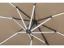 Parasol Jardin Déporté Led Alu "sun 4 Luxe" - Rectangle - 3 X 4 M - Taupe - Dalles à Lester Incluses -Promos Le Jardin Vivant Magasin 645801e5883b28.71682731