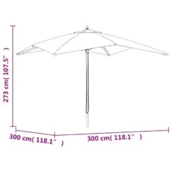 VIDAXL Parasol De Jardin Avec Mât En Bois Anthracite 300x300x273 Cm 15 VIDAXL Parasol De Jardin Avec Mât En Bois Anthracite 300x300x273 Cm -Promos Le Jardin Vivant Magasin 645801e9b28576.98200568