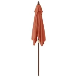 VIDAXL Parasol De Jardin Avec Mât En Bois Terre Cuite 198x198x231 Cm -Promos Le Jardin Vivant Magasin 645801ebc82447.47101964