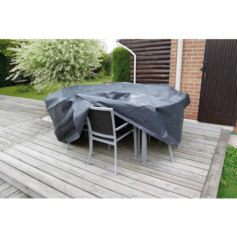 Nature Housse De Mobilier De Jardin Pour Tables Rondes 205x205x90 Cm 4 Nature Housse De Mobilier De Jardin Pour Tables Rondes 205x205x90 Cm – Image 2