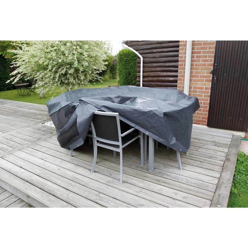 Nature Housse De Mobilier De Jardin Pour Tables Rondes 325x325x90 Cm 4 Nature Housse De Mobilier De Jardin Pour Tables Rondes 325x325x90 Cm – Image 2
