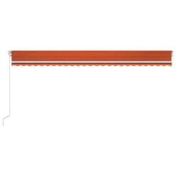 VIDAXL Auvent Manuel Rétractable 600x350 Cm Orange Et Marron -Promos Le Jardin Vivant Magasin 645a959bb55031.57650819