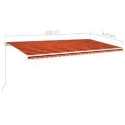 VIDAXL Auvent Manuel Rétractable 600x350 Cm Orange Et Marron -Promos Le Jardin Vivant Magasin 645a959bbba9b6.48879745