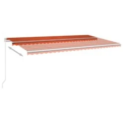 VIDAXL Auvent Manuel Rétractable 600x350 Cm Orange Et Marron -Promos Le Jardin Vivant Magasin 645a959bbef004.55811820
