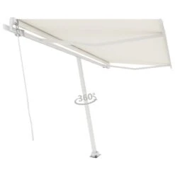 VIDAXL Auvent Manuel Rétractable Sur Pied 450x350 Cm Crème 12 VIDAXL Auvent Manuel Rétractable Sur Pied 450x350 Cm Crème -Promos Le Jardin Vivant Magasin 645a95ad51e300.37300227