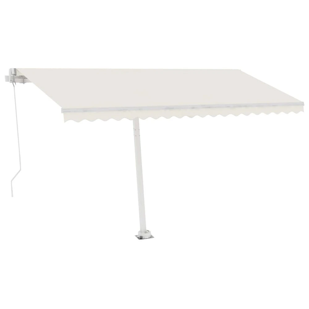 VIDAXL Auvent Manuel Rétractable Sur Pied 450x350 Cm Crème 7 VIDAXL Auvent Manuel Rétractable Sur Pied 450x350 Cm Crème – Image 5