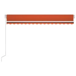 VIDAXL Auvent Manuel Rétractable Avec Led 450x350 Cm Orange Et Marron -Promos Le Jardin Vivant Magasin 645a95b0e3d712.15839110