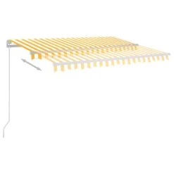VIDAXL Auvent Automatique Capteur De Vent/led 350x250cm Jaune Et Blanc -Promos Le Jardin Vivant Magasin 645a95b2a12a95.57791145