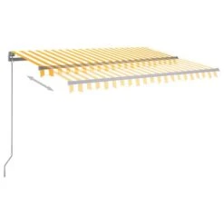 VIDAXL Auvent Automatique Capteur De Vent/led 350x250cm Jaune Et Blanc -Promos Le Jardin Vivant Magasin 645a95b2a427e0.78443633
