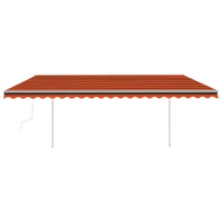 VIDAXL Auvent Rétractable Automatique Et Poteaux 5x3m Orange Et Marron -Promos Le Jardin Vivant Magasin 645a95c542d968.82918397