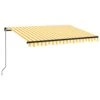 VIDAXL Auvent Manuel Rétractable 350x250 Cm Jaune Et Blanc -Promos Le Jardin Vivant Magasin 645a95ca65e257.01572887