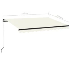 VIDAXL Auvent Manuel Rétractable 350x250 Cm Crème 15 VIDAXL Auvent Manuel Rétractable 350x250 Cm Crème -Promos Le Jardin Vivant Magasin 645a95d2e988a9.79842576