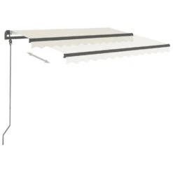 VIDAXL Auvent Manuel Rétractable Avec Poteaux 3,5x2,5 M Crème 12 VIDAXL Auvent Manuel Rétractable Avec Poteaux 3,5x2,5 M Crème -Promos Le Jardin Vivant Magasin 645a95d47946d6.25695988