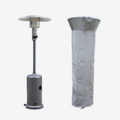 Chauffage D'extérieur Gaz 12.5kw - Finland - Parasol Chauffant Gris Réglable. Porte En Façade. Roulettes Et Housse