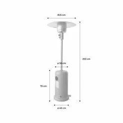 Chauffage D'extérieur à Gaz 13kw - Siberia - Parasol Chauffant Gris. Avec Roulettes Et Stabilisateur -Promos Le Jardin Vivant Magasin 645b9081536319.13388498