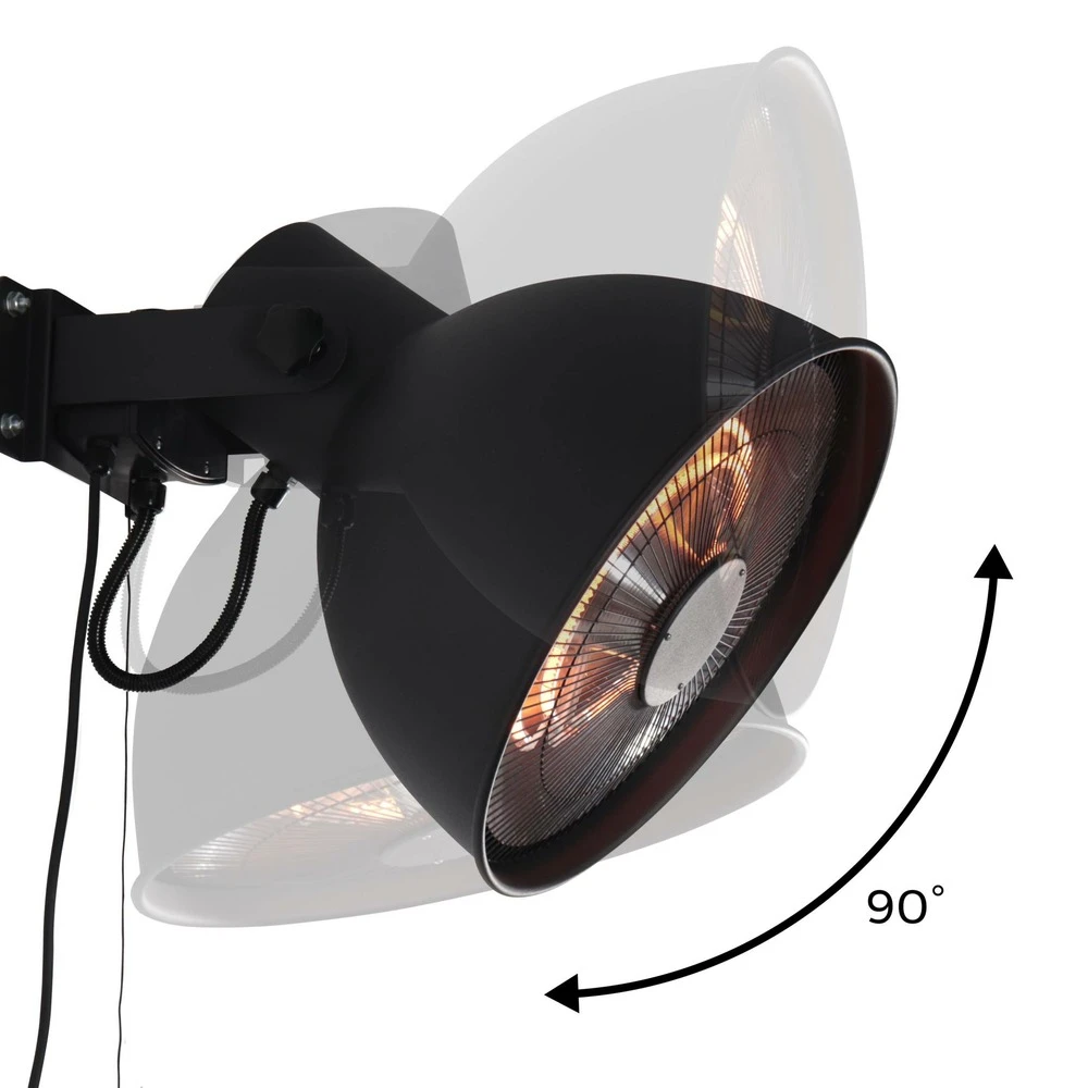 Parasol Chauffant électrique 2000w Mural - Lapland - Chauffage D’extérieur Type Halogène. 3 Niveaux De Chauffe (800w / 1200w / 5 Parasol Chauffant électrique 2000w Mural - Lapland - Chauffage D’extérieur Type Halogène. 3 Niveaux De Chauffe (800w / 1200w / – Image 3