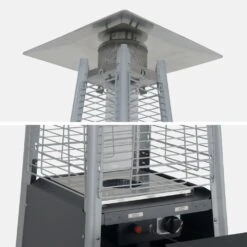 Lot De 2 Chauffages D'extérieur - Sweden - Parasols Chauffants Gaz Pyramide. Design. Véritable Flamme. Roulettes Incluses -Promos Le Jardin Vivant Magasin 645b9093679d93.52171167