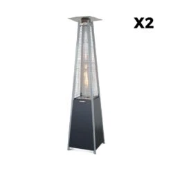 Lot De 2 Chauffages D'extérieur - Sweden - Parasols Chauffants Gaz Pyramide. Design. Véritable Flamme. Roulettes Incluses -Promos Le Jardin Vivant Magasin 645b90937dcef9.82698098