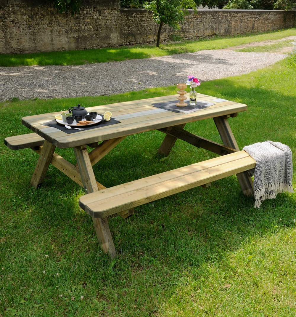Robuste - Table Pique-nique - L. 180 Cm 4 Robuste - Table Pique-nique - L. 180 Cm – Image 2