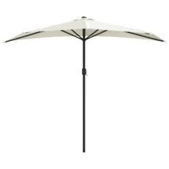 VIDAXL Parasol De Balcon Avec Mât En Aluminium Sable 270x144 Cm Demi -Promos Le Jardin Vivant Magasin 645e3152acb9b2.24973345