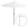 VIDAXL Parasol De Balcon Avec Mât En Aluminium Sable 270x144 Cm Demi