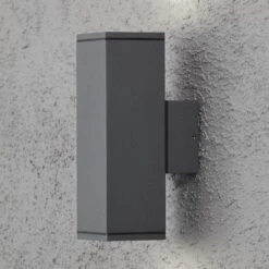 Konstsmide Applique Murale Monza Double Carrée Gris Foncé -Promos Le Jardin Vivant Magasin 645e87468fad43.53150734