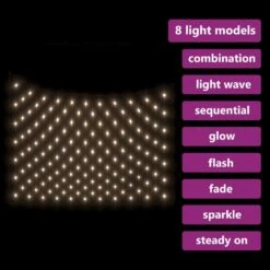 VIDAXL Filet Lumineux Blanc Chaud De Noël 3x2 M 204 Led Int/extérieur -Promos Le Jardin Vivant Magasin 645e8760ca4d33.37715624