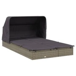 VIDAXL Transat 2 Places Avec Toit Pliable Gris 213x118x97 Cm -Promos Le Jardin Vivant Magasin 645ecef09f3338.40781973
