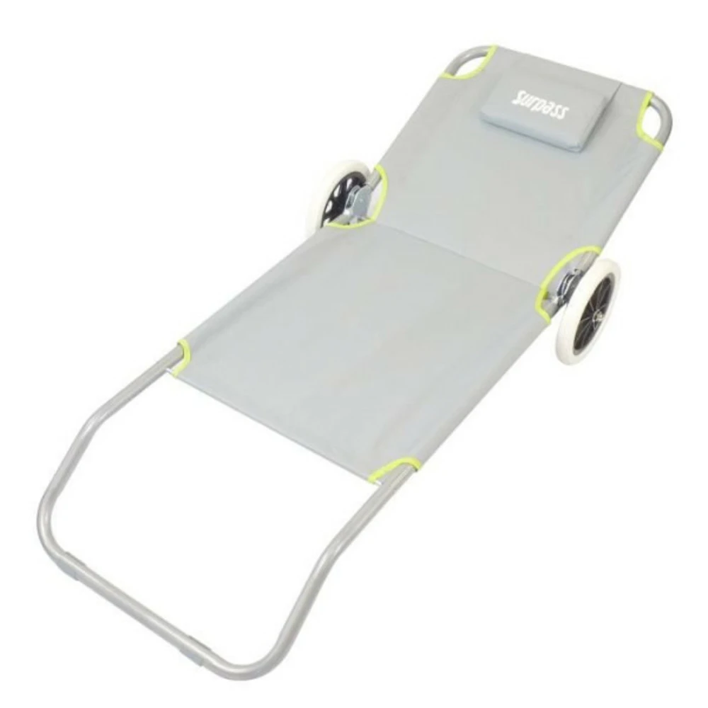 Transat Chaise De Plage A Roulette Vert Et Gris 3 Transat Chaise De Plage A Roulette Vert Et Gris