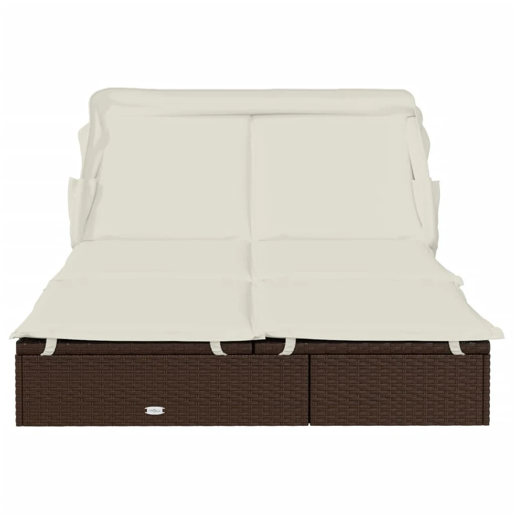 VIDAXL Transat 2 Places Avec Toit Pliable Marron 213x118x97 Cm 8 VIDAXL Transat 2 Places Avec Toit Pliable Marron 213x118x97 Cm – Image 6