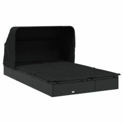 VIDAXL Transat 2 Places Avec Toit Pliable Noir 213x118x97 Cm 12 VIDAXL Transat 2 Places Avec Toit Pliable Noir 213x118x97 Cm -Promos Le Jardin Vivant Magasin 645ecf0561d6d8.85375102