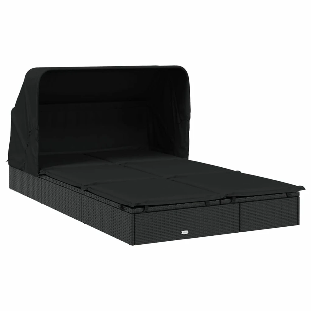 VIDAXL Transat 2 Places Avec Toit Pliable Noir 213x118x97 Cm 6 VIDAXL Transat 2 Places Avec Toit Pliable Noir 213x118x97 Cm – Image 4