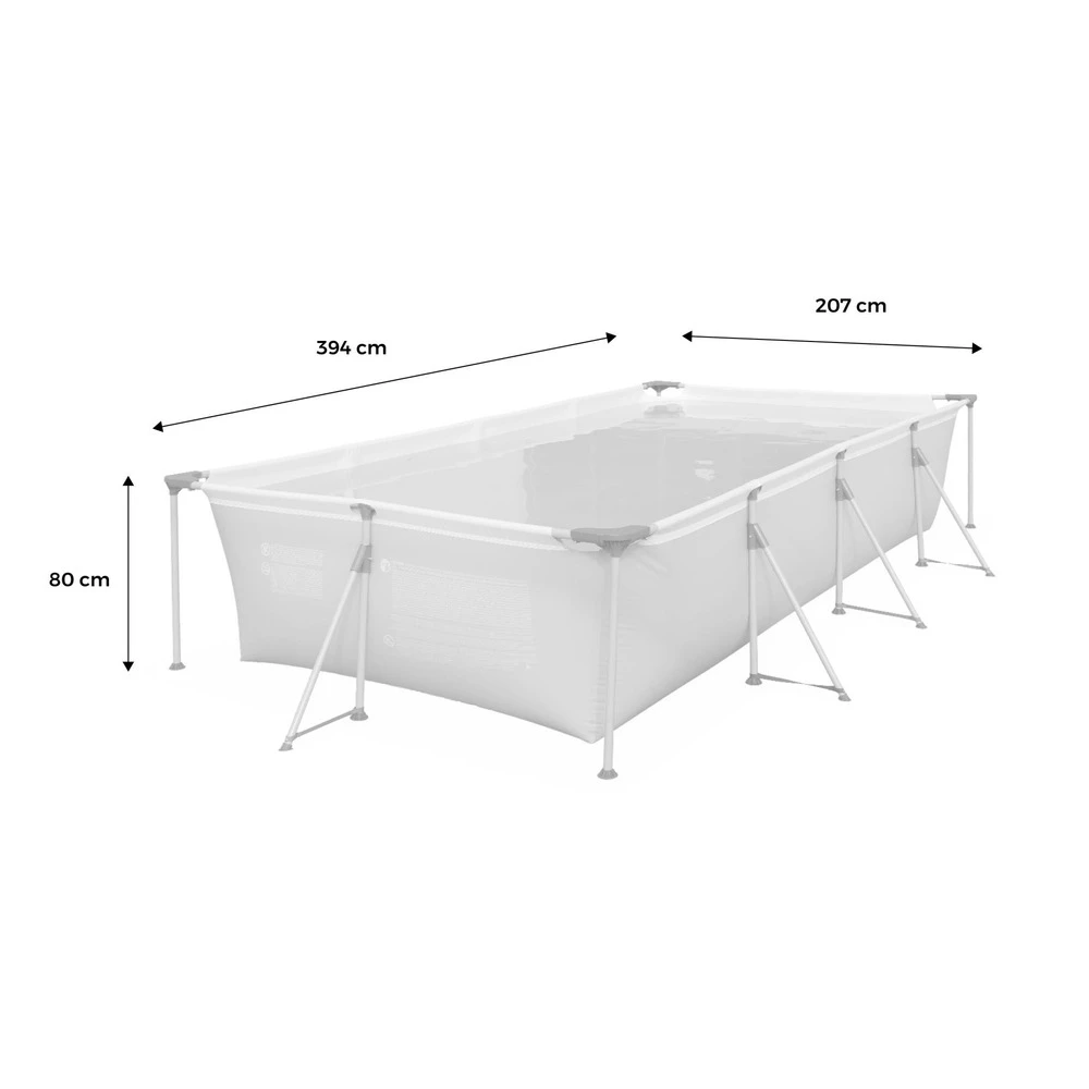 Piscine Hors Sol Tubulaire. Rectangulaire Grise 4x2 Avec Pompe De Filtration Et Armature En Acier 7 Piscine Hors Sol Tubulaire. Rectangulaire Grise 4x2 Avec Pompe De Filtration Et Armature En Acier – Image 5