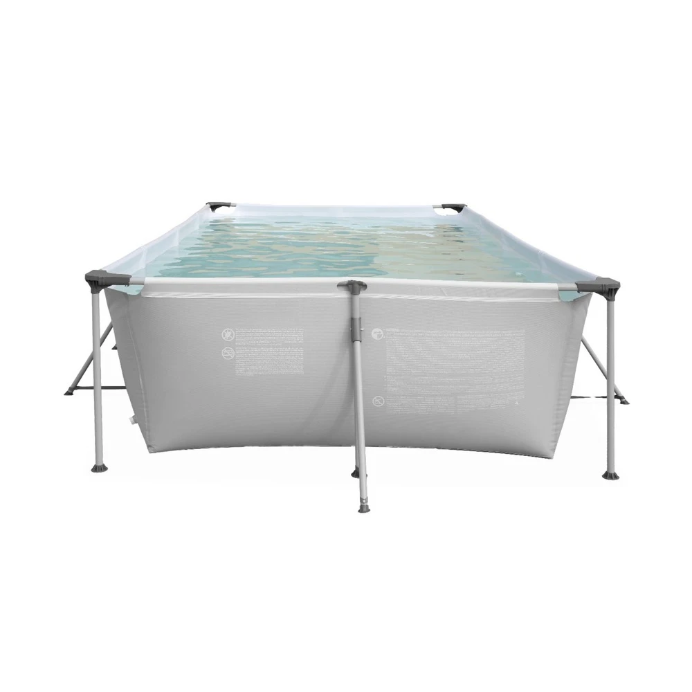 Piscine Hors Sol Tubulaire. Rectangulaire Grise 4x2 Avec Pompe De Filtration Et Armature En Acier 4 Piscine Hors Sol Tubulaire. Rectangulaire Grise 4x2 Avec Pompe De Filtration Et Armature En Acier – Image 2