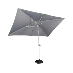 Parasol Wissant. 2x3m. Couleur Gris. Mât Central. Aluminium Anodisé Orientable. Manivelle D'ouverture -Promos Le Jardin Vivant Magasin 64627e3eaf83f6.52291027