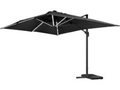 Parasol Jardin Déporté Led Alu "sun 3 Luxe" - Carré - 3 X 3 M - Coloris Noir - Dalles Lestées Incluses 8 Parasol Jardin Déporté Led Alu "sun 3 Luxe" - Carré - 3 X 3 M - Coloris Noir - Dalles Lestées Incluses -Promos Le Jardin Vivant Magasin 64651f9cd1f088.27337327