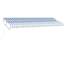 VIDAXL Auvent Automatique Capteur De Vent/led 500x300 Cm Bleu Et Blanc 12 VIDAXL Auvent Automatique Capteur De Vent/led 500x300 Cm Bleu Et Blanc -Promos Le Jardin Vivant Magasin 646716063422e7.23553186
