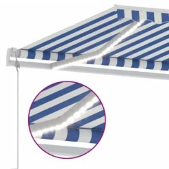 VIDAXL Auvent Automatique Capteur De Vent/led 500x300 Cm Bleu Et Blanc 14 VIDAXL Auvent Automatique Capteur De Vent/led 500x300 Cm Bleu Et Blanc -Promos Le Jardin Vivant Magasin 646716063d75e4.13666139