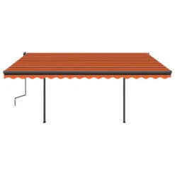 VIDAXL Auvent Automatique Rétractable Poteaux 4x3,5 M Orange Marron -Promos Le Jardin Vivant Magasin 64671619d421c7.40791692