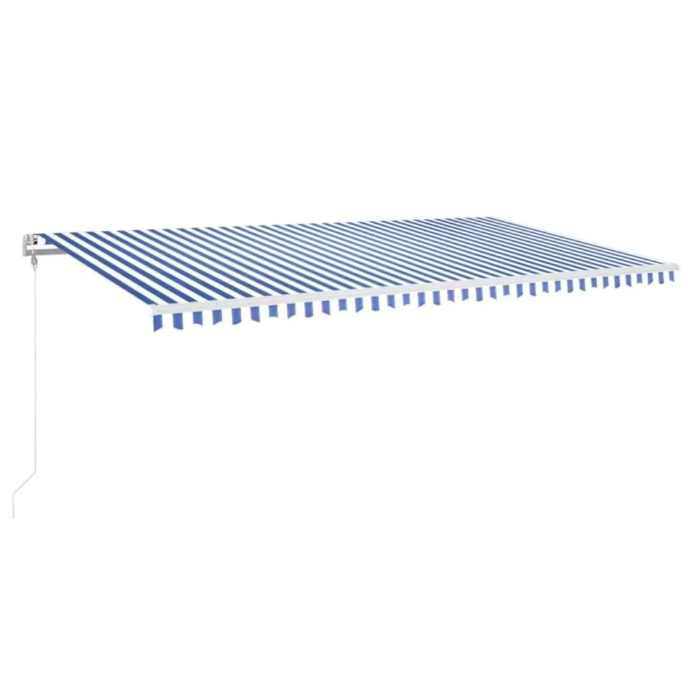 VIDAXL Auvent Automatique Capteur De Vent Led 600x350 Cm Bleu Et Blanc 4 VIDAXL Auvent Automatique Capteur De Vent Led 600x350 Cm Bleu Et Blanc – Image 2