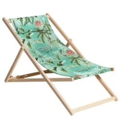 Madison Chaise De Plage En Bois Mauel 55x90x87 Cm Bleu