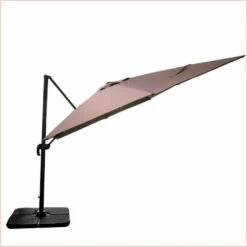 Parasol Déporté Marron Natural + Dalle Et Housse L400xh272xl300 - Jules - Cezare -Promos Le Jardin Vivant Magasin 646bb5c37235e5.48911405