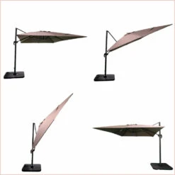 Parasol Déporté Marron Natural + Dalle Et Housse L400xh272xl300 - Jules - Cezare -Promos Le Jardin Vivant Magasin 646bb5c375b0f0.82018254