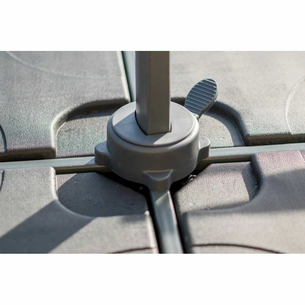 Parasol Déporté Gris Clair + Dalle Et Housse L400xh272xl300 - Jules - Cezare 7 Parasol Déporté Gris Clair + Dalle Et Housse L400xh272xl300 - Jules - Cezare – Image 5