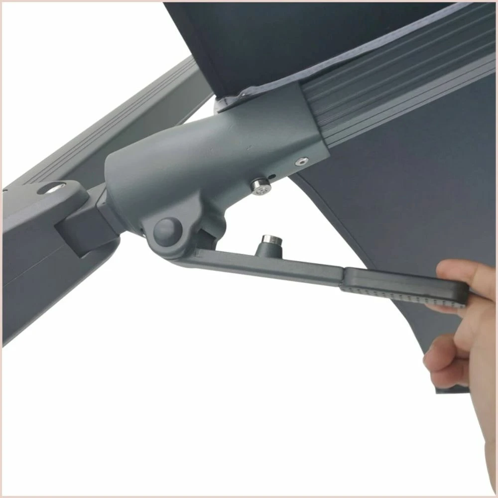 Parasol Déporté Gris Clair + Dalle Et Housse L400xh272xl300 - Jules - Cezare 5 Parasol Déporté Gris Clair + Dalle Et Housse L400xh272xl300 - Jules - Cezare – Image 3