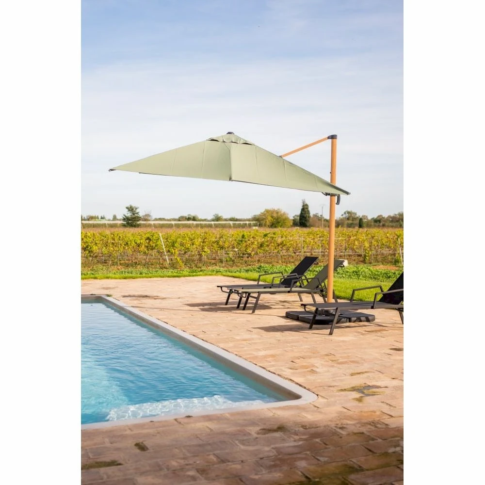 Parasol Déporté Sauge + Dalle Et Housse L400xh272xl300 - Gabin - Cezare 3 Parasol Déporté Sauge + Dalle Et Housse L400xh272xl300 - Gabin - Cezare